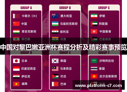 中国对黎巴嫩亚洲杯赛程分析及精彩赛事预览